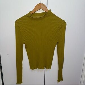 Olive Long Sleeve Turtleneck Top